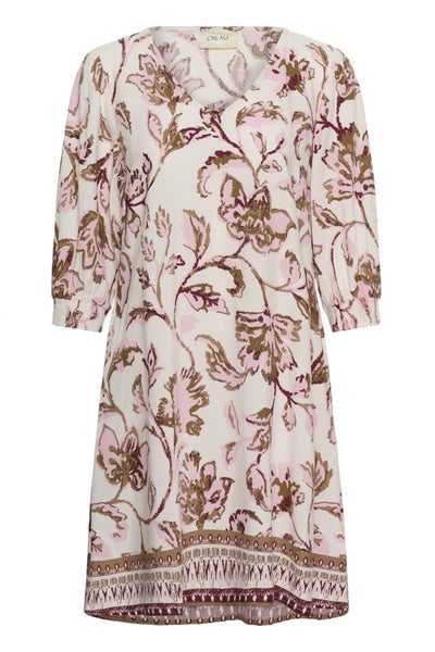 Dress, CREAM Tiah Pink Flower