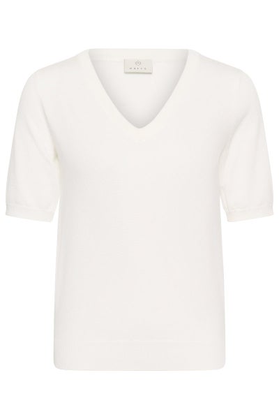 Knitted Top, LIZZA V-Neck Chalk