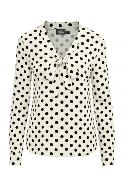 Blouse, MARGARET White Polkadot (753)