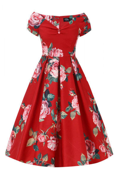 Swing Dress, LILY 50s Scarlet Rose (873)