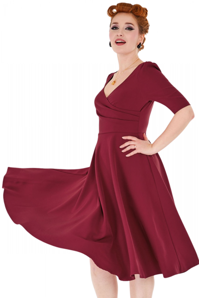 Swing Dress, EDITH Wine (10188)