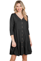 Dress, BABYDOLL Tricot Black