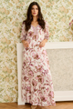 Maxi Dress, CREAM Tiah Pink Flower