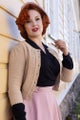MAK Cardigan, Pat 50s Taupe
