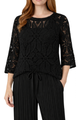 CROCHET Blouse, Flower Black