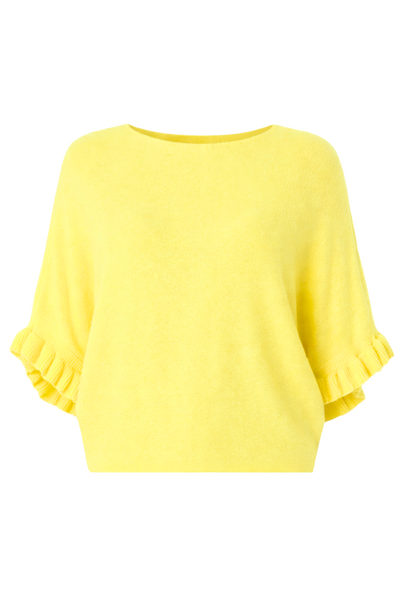 Knitted Top/Poncho, FRILL Lemon