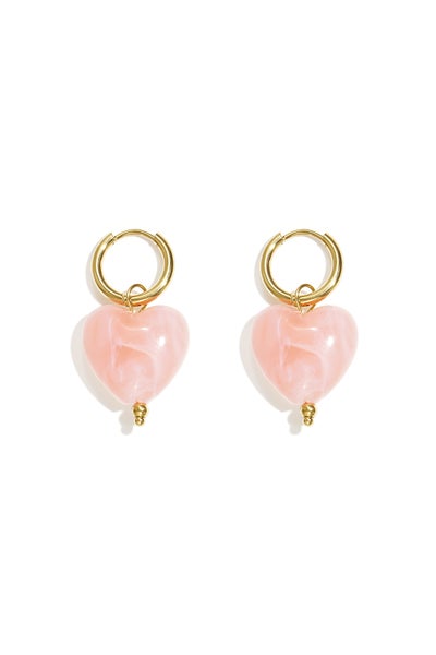 Earrings, HEART Peach