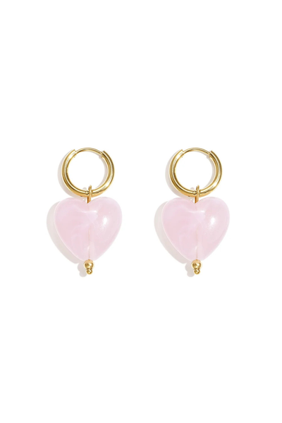 Earrings, HEART Light Pink