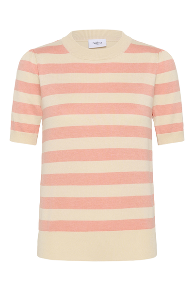 Knitted Top,  MILA Block Stripe Coral