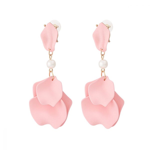 Earrings, Pearls & Petals Light Pink