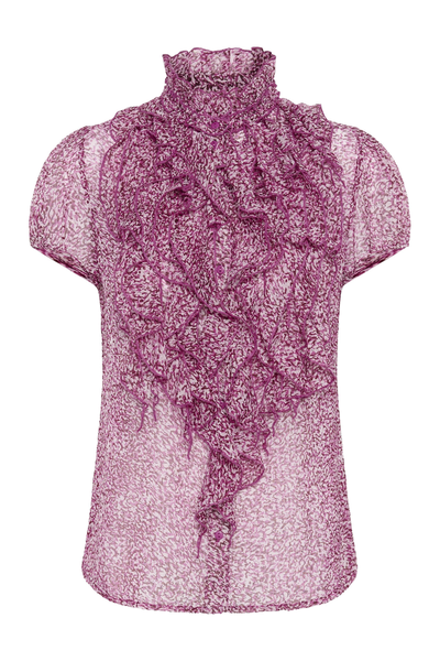 Ruffle Blouse, LILJA Rasberry Rose