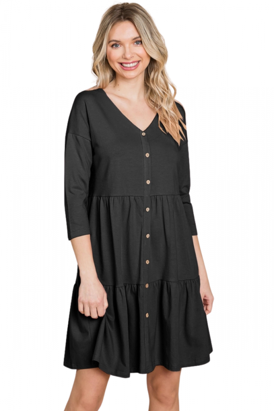 Dress, BABYDOLL Tricot Black