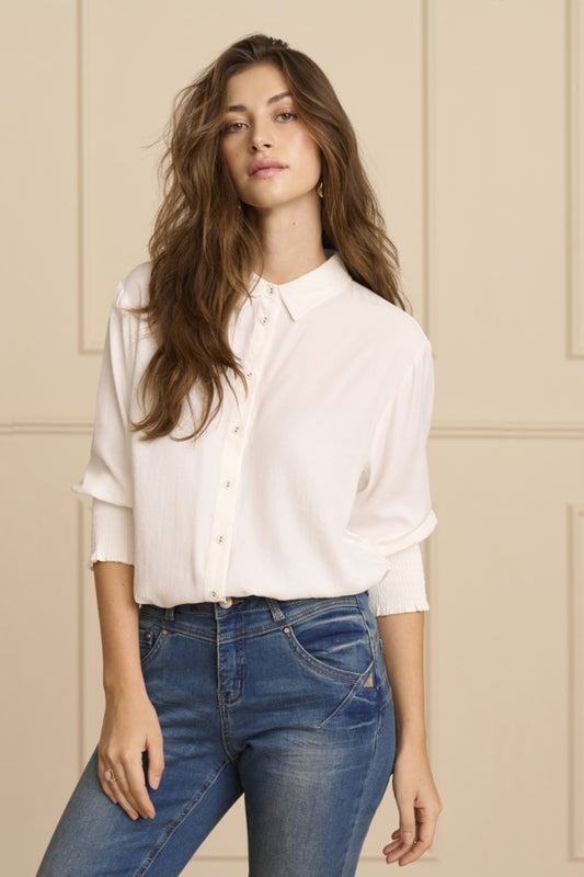 Blouse, CREAM Nola White