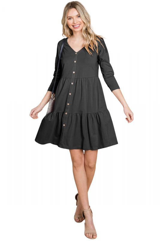 Dress, BABYDOLL Tricot Black