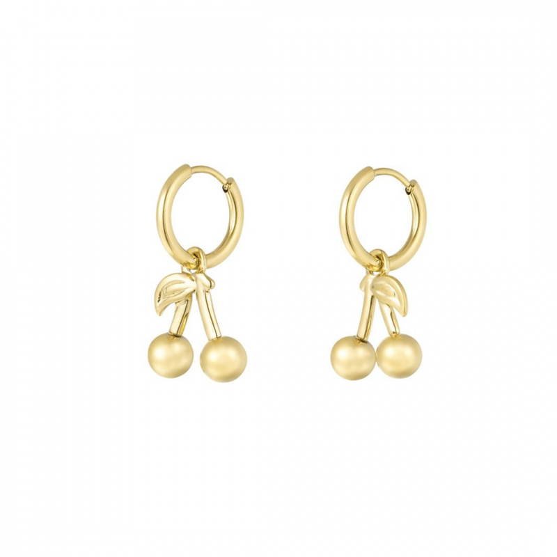 Earrings, CHERRY Gold