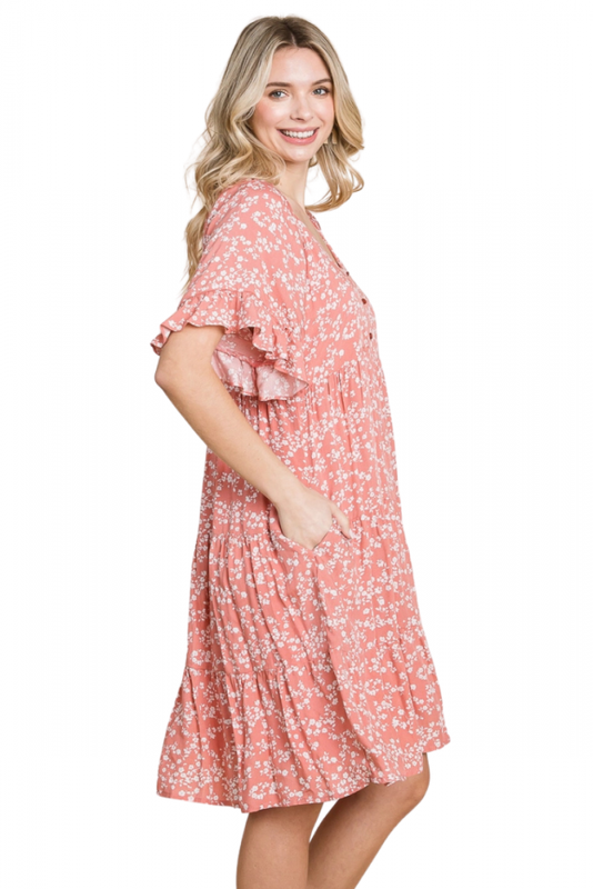 Dress, SUMMER ROMANCE Ditsy Coral
