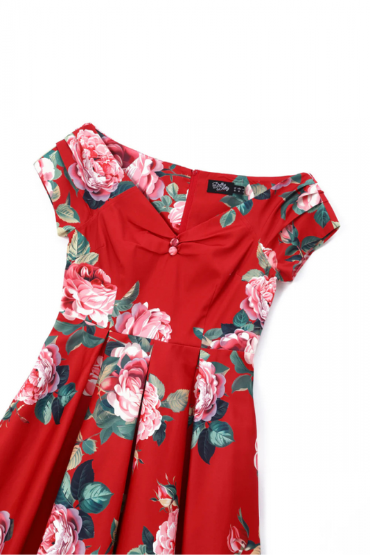 Swing Dress, LILY 50s Scarlet Rose (873)