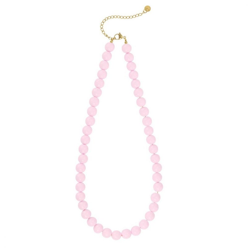 Necklace, BEADED Light Pink