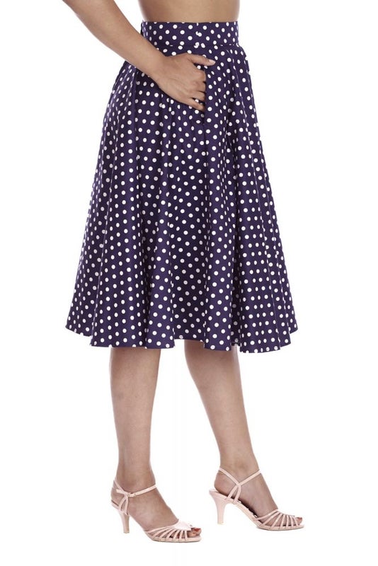 Swing Skirt, DOTTY Navy (25567)