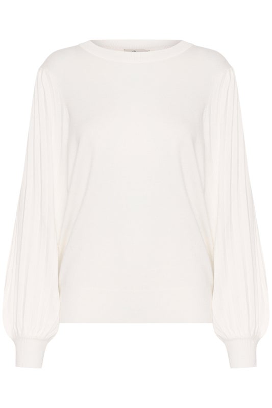 Knitted Top, LONE White Long Sleeve