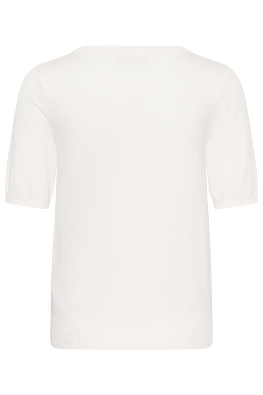 Knitted Top, LIZZA V-Neck Chalk