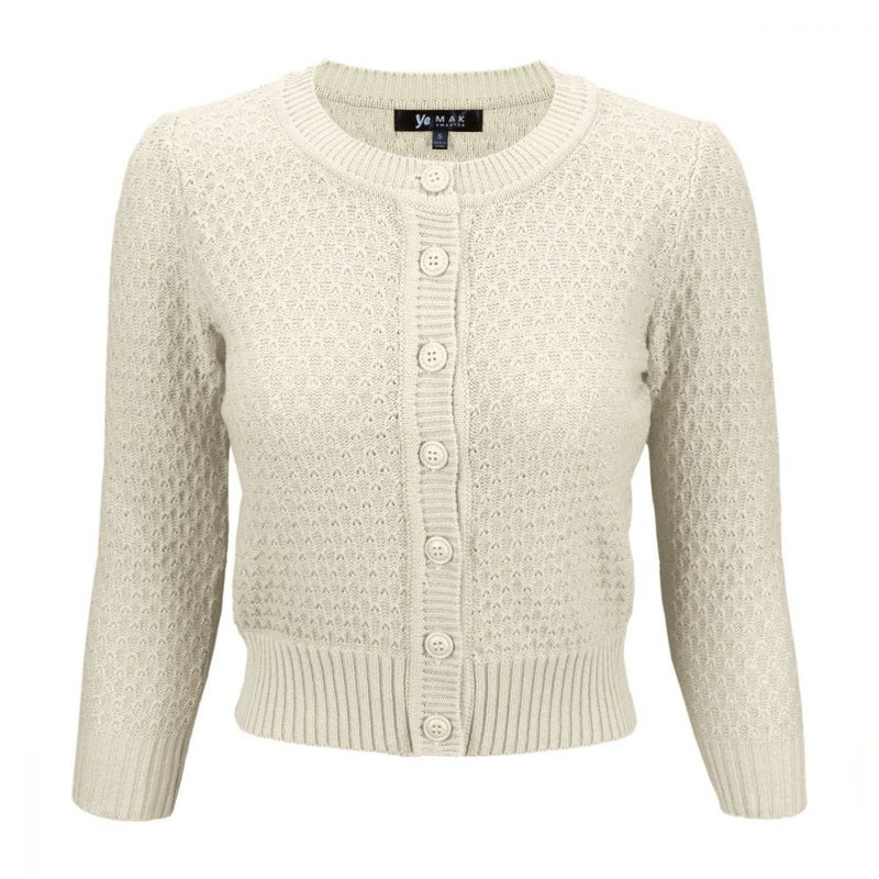 MAK Cardigan, Pat 50s Oatmeal PLUS