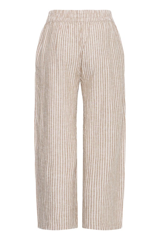 Linen Pants, FALAKKA Crop Woodsmoke Stripe