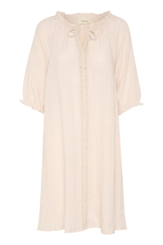 Linen Dress, Cream Bellis Sand