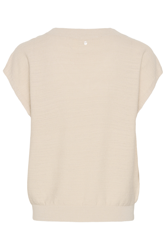 Linen Knitted Top, Cream VISA