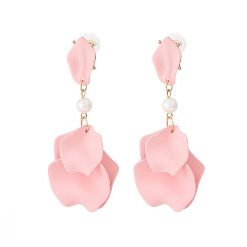 Earrings, Pearls & Petals Light Pink
