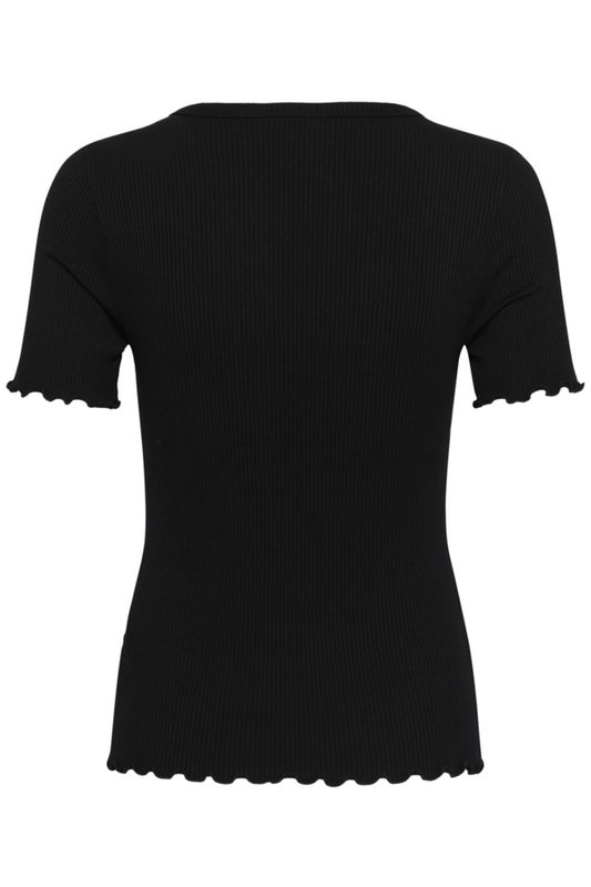 Ribbed T-shirt, OLALIA Black