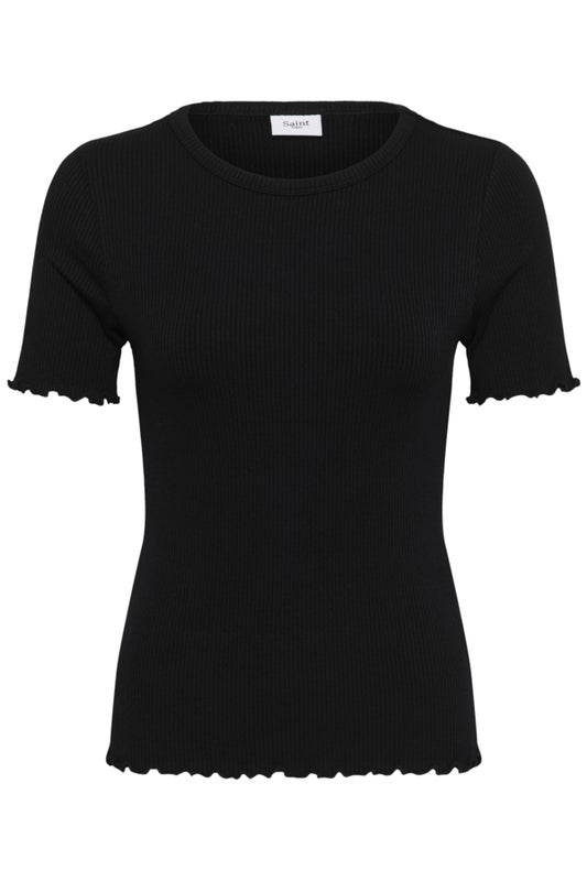Ribbed T-shirt, OLALIA Black