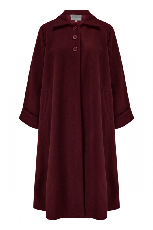 Swing Coat, SEAMSTRESS OF BLOOMSBURY Burgundy