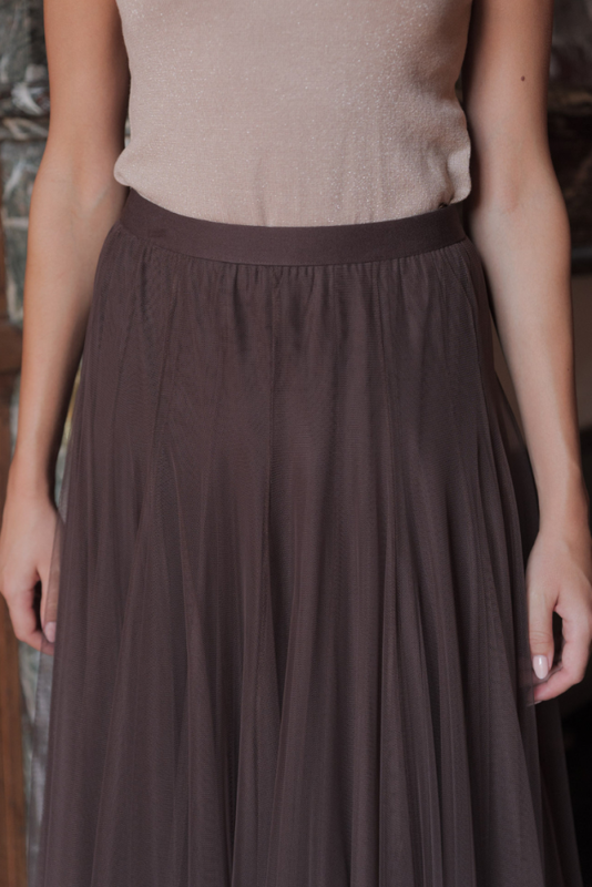 Tulle Skirt, SLIM Brown
